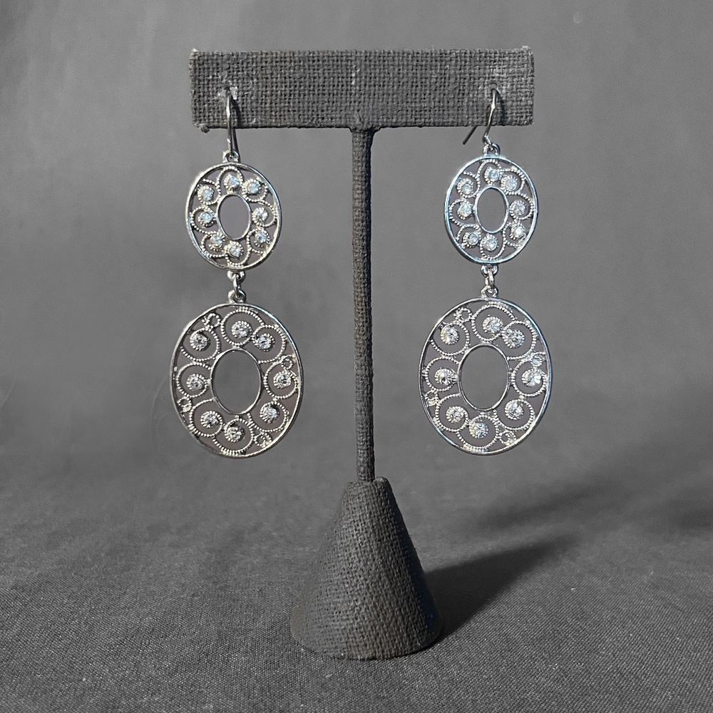 Double Oval Dangle Earrings